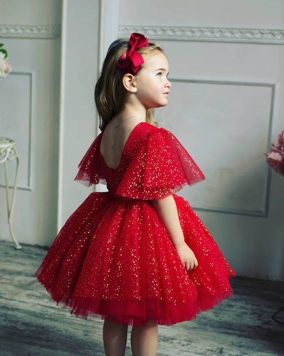 Red toddler cheap flower girl dresses