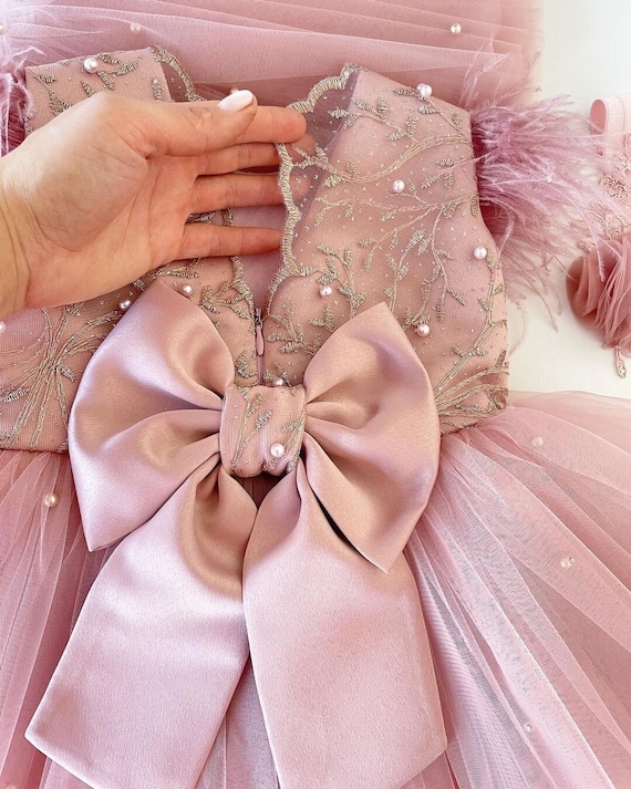 Première robe d'anniversaire, robe de bébé fille occasion spéciale, robe de  soirée bébé fille, 1er anniversaire robe, robe d'anniversaire filles Blush  robe -  France