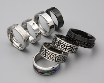 Men's Ring Silver Ring For Men, Mens Band Ring - Mens Jewellery - Gift Rings Men - Male Ring in Silver Men Jewellery Gifts UK