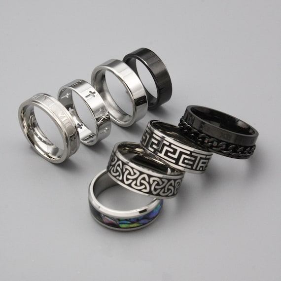 1 Anillo De Acero Inoxidable Para Hombre, Anillos Para Hombre, Accesorios  De Joyería De Moda