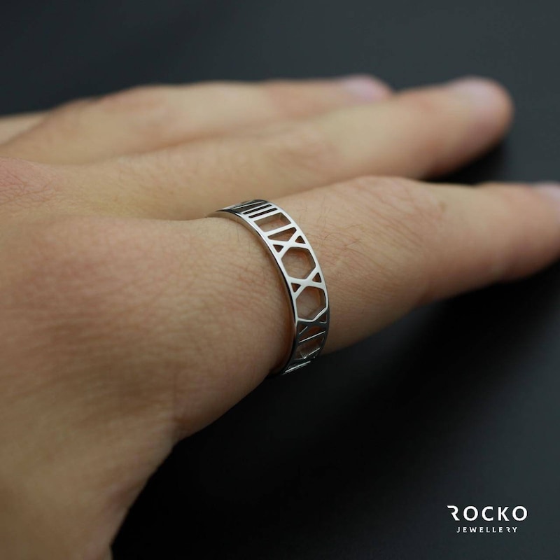 Vintage Lace Hollow Out Silver Rings main image 0