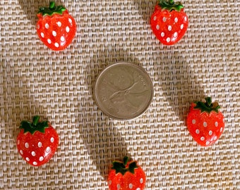 Strong Strawberry magnets| fridge magnets| resin magnets| handmade magnets| fruit magnets| small magnets| tiny magnets| cute magnets| red