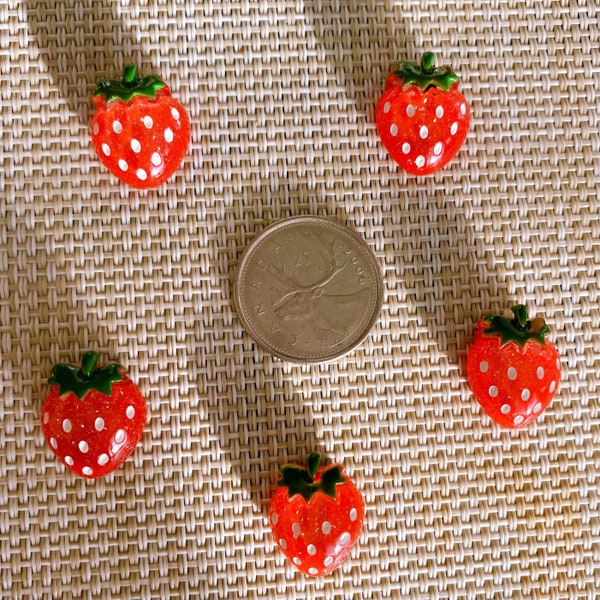 Strong Strawberry magnets| fridge magnets| resin magnets| handmade magnets| fruit magnets| small magnets| tiny magnets| cute magnets| red