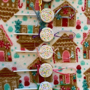 Christmas set of 6 faux lollipops ornaments