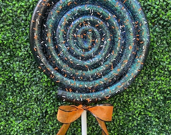 XXL black Halloween lollipop 19 inch diameter
