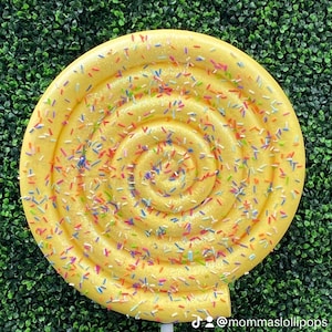 XXL yellow confetti faux lollipop 19 inch diameter