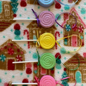 Christmas set of 5 faux lollipops