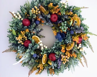 BEST SELLER! Williamsburg Style Wreath, Fruit Wreath, Summer Wreath, Front Door Wreath, Everyday Wreath