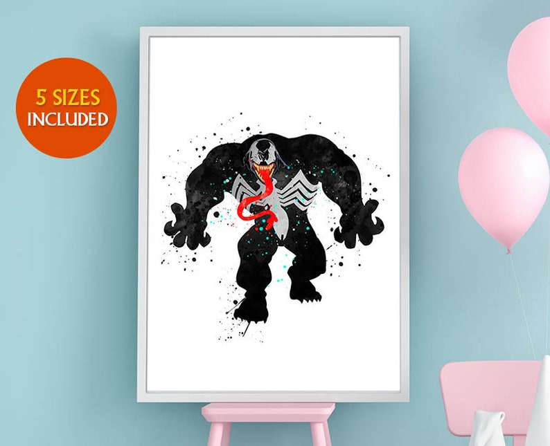Tom Hardy Eddie Brock Nursery Wall Art Venom Poster Watercolor Print Tom Hardy Eddie Brock Nursery Wall Art Venom Poster Watercolor Print