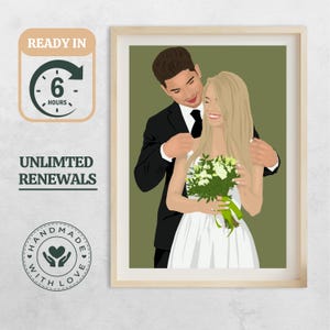 Personalised Wedding Portrait, Couple Drawing, Wedding Drawing, Faceless Portrait, Marriage Proposal, Bff gift, Personalised Photo