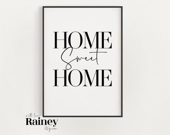 Home Sweet Home Print, Living Room Prints, Home Decor Prints, Living Room Wall Decor, New Home Gift, Family Prints, Hallway Art Prints