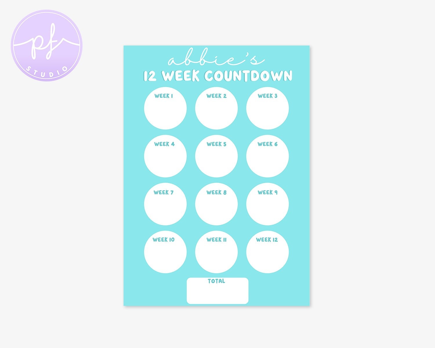 12 Week Countdown Personalised Weight Loss Countdown Etsy