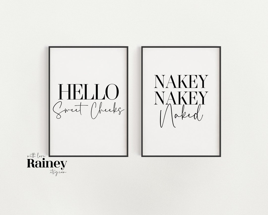 Set of 2 Bathroom Prints, Toilet Bathroom Prints, Bathroom Home Decor