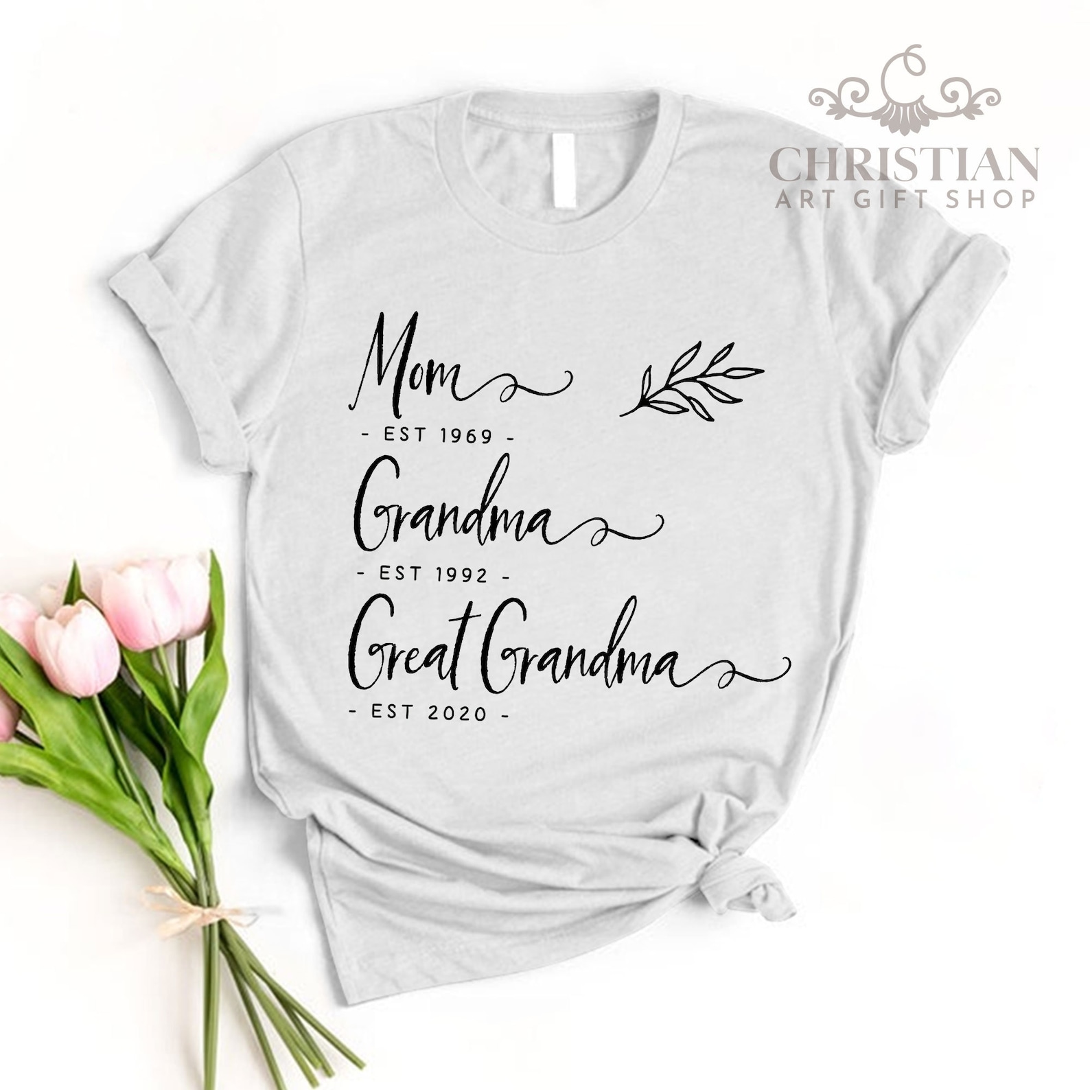 Mom Est Grandma Est Great Grandma Est shirt Grandma Gift  Etsy