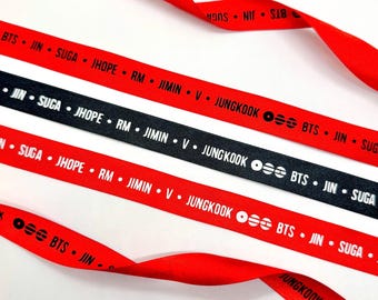 BTS Member Ribbon | Kpop Merch | Lightstick Bow | Jin Suga RM Jhope Jimin V Jungkook | Arirang Tour | Army | Tae | Yoongi | 7 | Namjoon