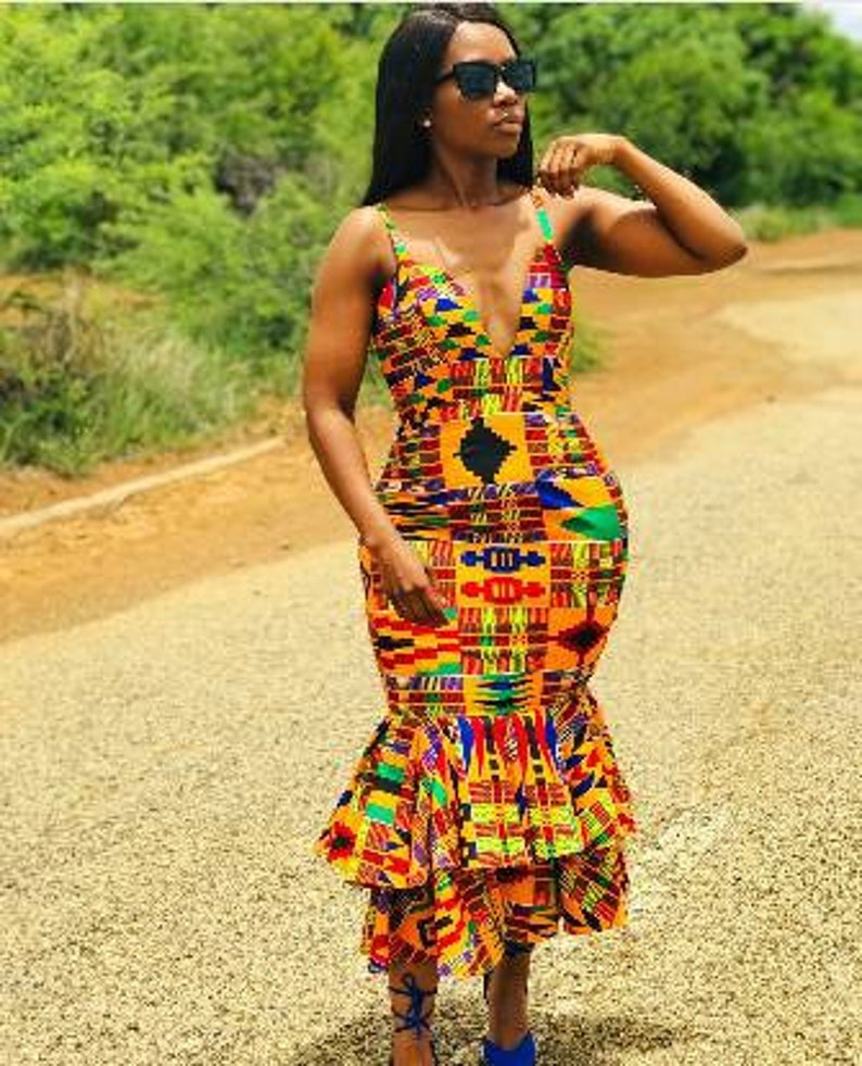 Kente Dress/ Kente Fabric by the Yard/ankara/ Kente African | Etsy