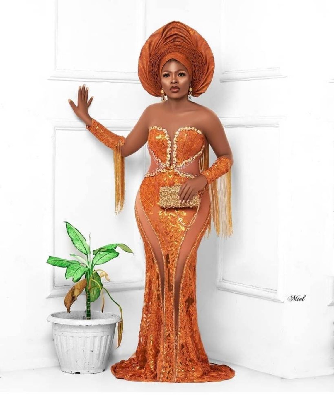 African Wedding Guest Dress, Bridal Traditional Wedding Dress, Asoebi