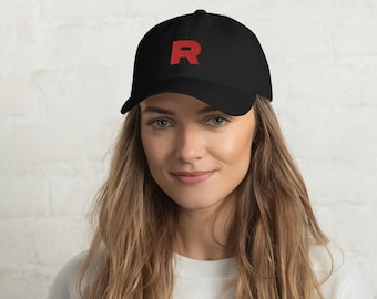 Pokemon Go Team Rocket Hat, Cosplay Outfit, Embroidered Cotton Twill Cap
