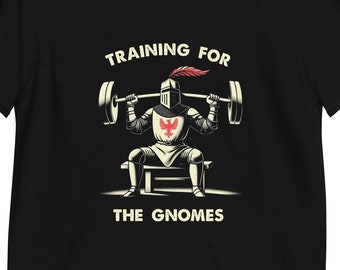 Parody Gnomes Vs Knights Shirt, Knight Lifting T-Shirt, Crawly Gnome Meme Gifts, Gnome Wizard Vs Knight Battle Clothing