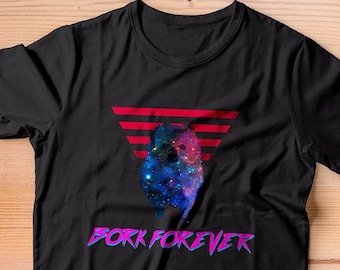 Vintage 80s Pomeranian T-Shirt, Bork Forever Space Dog Meme