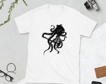 Bass Guitar Octopus T-Shirt - Rock Bass Player Guitar Shirt