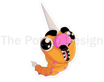 Funny Weedle Vinyl Sticker, Pokemon Parody