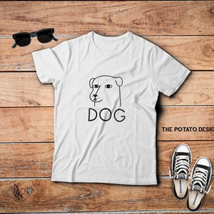 Simple Dog Shirt / Cartoon Dog Labrador, Golden Retriever, Husky and Border Collie T-Shirt Gift / Dog Meme Shirt / Eggdog Shirt