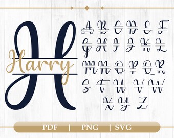 Download Free Split Monogram Svg Etsy SVG, PNG, EPS, DXF File