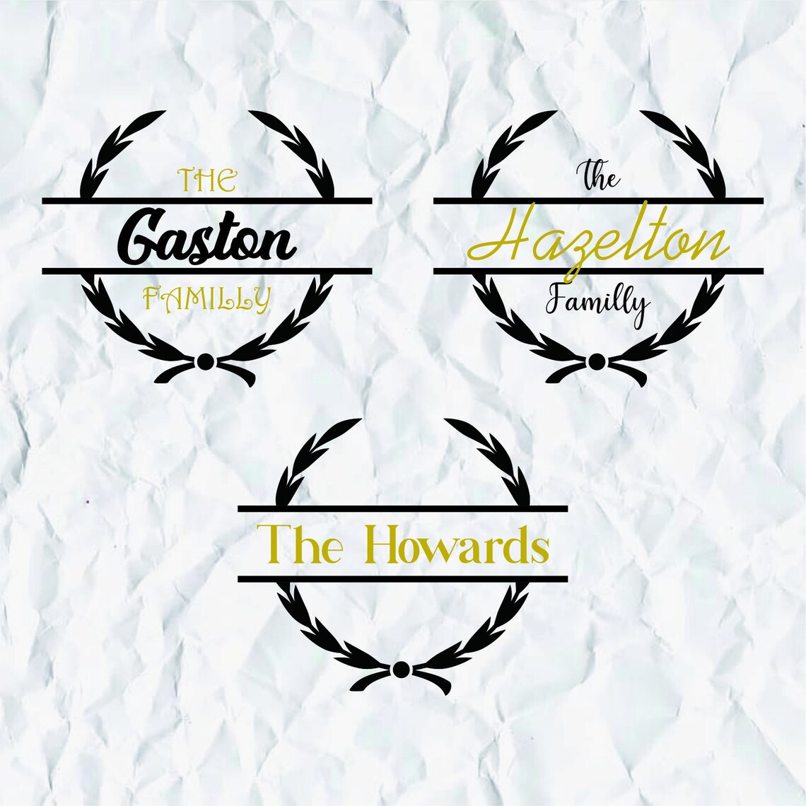 Split Name Frames SVG Initial Monogram SVG Monogram SVG Etsy