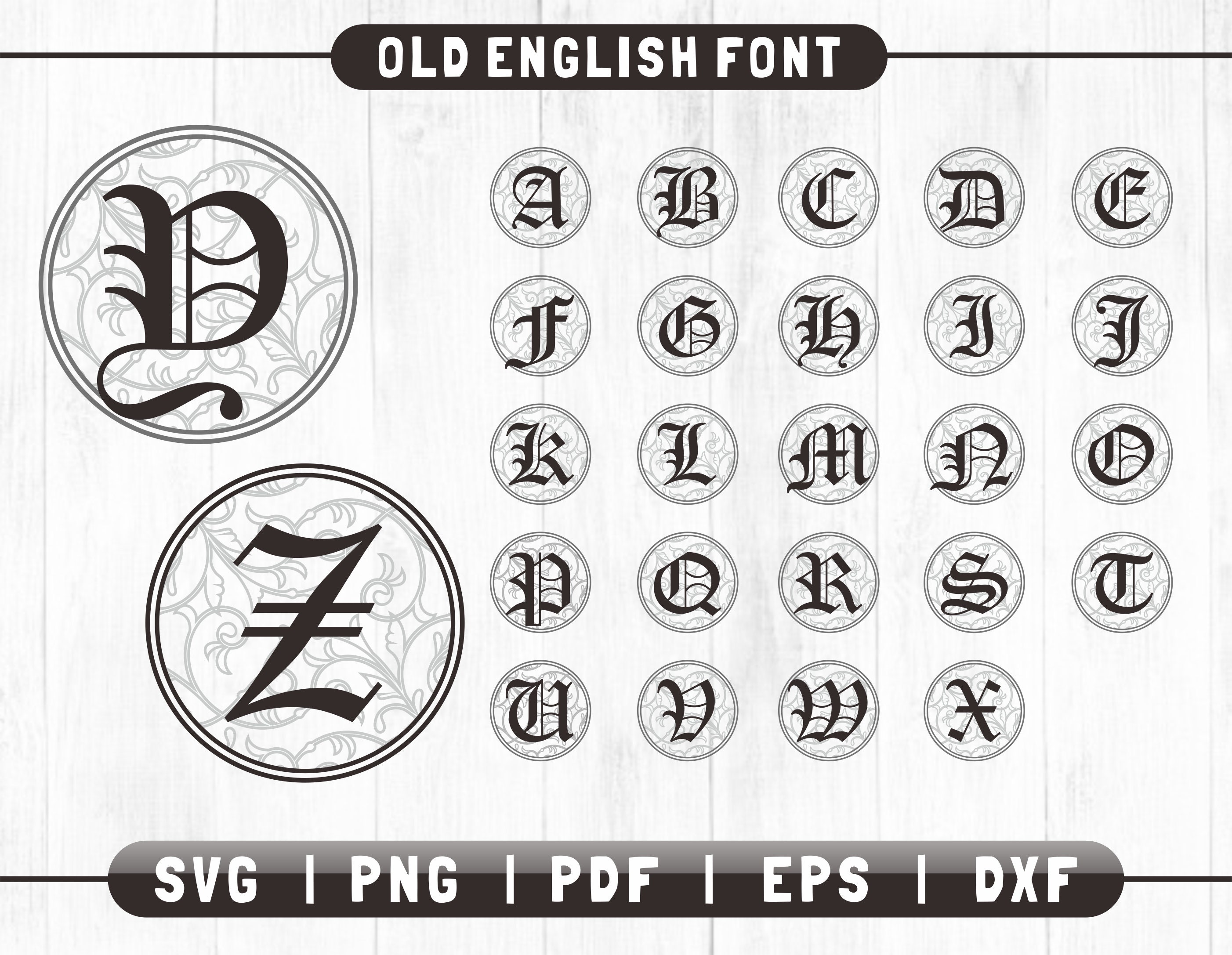 Old English font svg Old english font svg Old English Cricut | Etsy