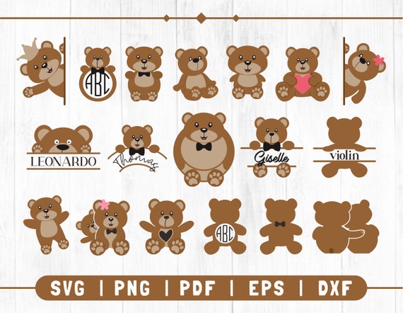 Baby Bear SVG Boy Bear SVG Cricut File Woodland Svg Cute Bear SVG