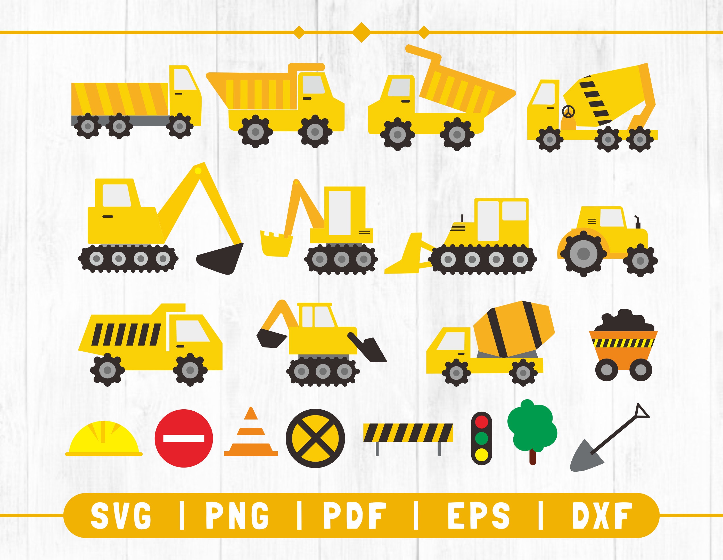 Construction SVG Construction Bundle Svg Trucks Svg Etsy