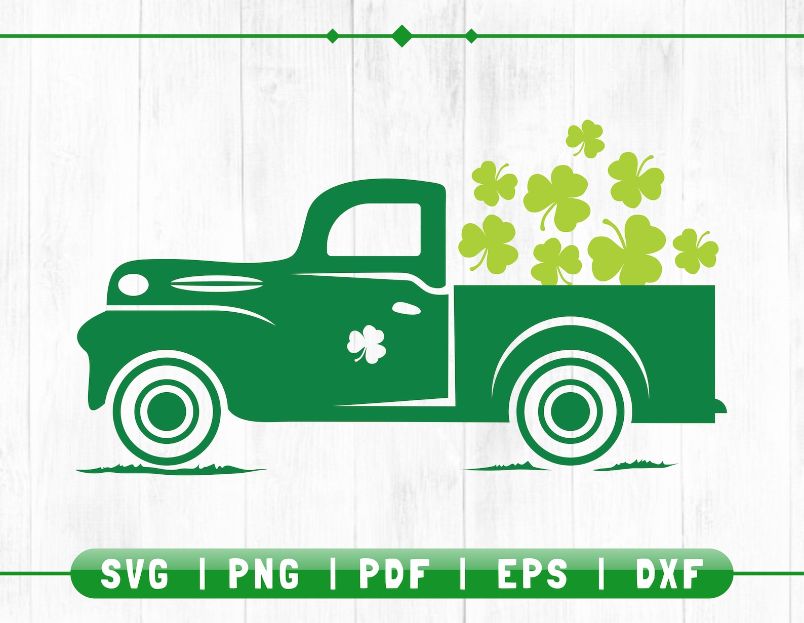 Shamrock truck svg Shamrock pickup truck svg Shamrock Etsy