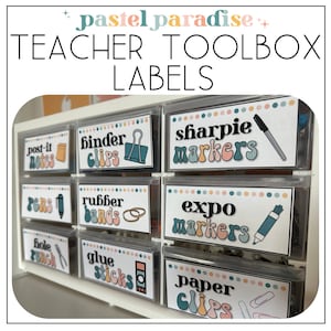 Editable Pastel Teacher Toolbox Labels | Pastel Paradise
