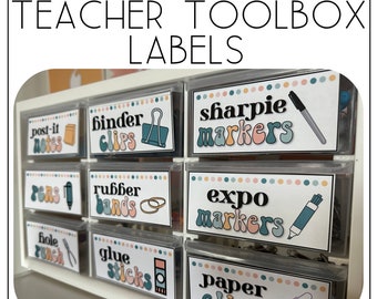 Editable Pastel Teacher Toolbox Labels | Pastel Paradise
