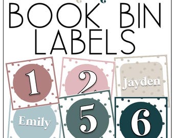 Editable Student Book Box Labels | 1-35 | Boho Bliss
