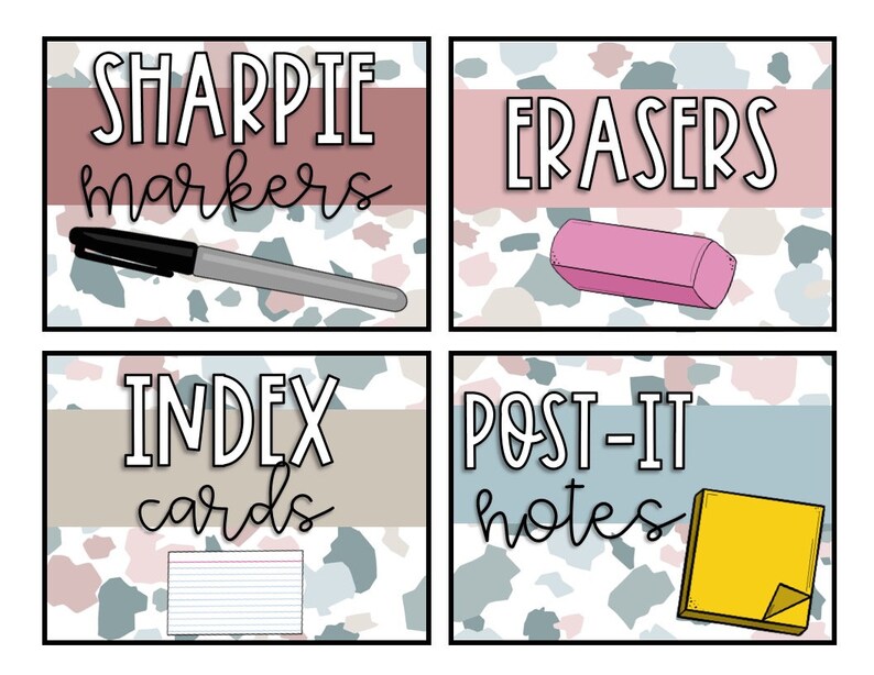 EDITABLE BOHO Supply Bin Labels Classroom Supplies Etsy