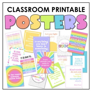 Classroom Printable Posters | Colorful Posters | Classroom Quotes