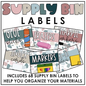 EDITABLE BOHO Supply Bin Labels | Classroom Supplies