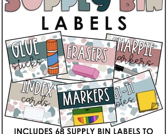 EDITABLE BOHO Supply Bin Labels | Classroom Supplies
