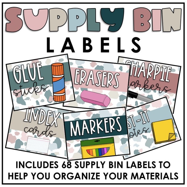 EDITABLE BOHO Supply Bin Labels | Classroom Supplies