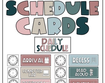 EDITABLE Boho Daily Classroom Schedule Cards
