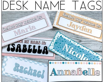 Editable Student Desk Name Tags | Name Plates | Pastel Paradise
