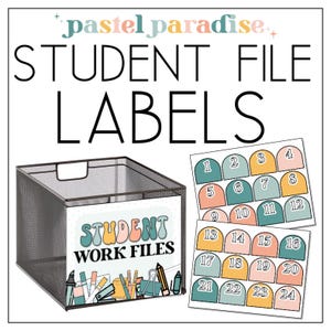 Pastel Paradise Student File Labels | Back to School | Classroom Decor