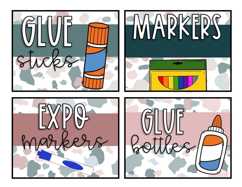 EDITABLE BOHO Supply Bin Labels Classroom Supplies Etsy