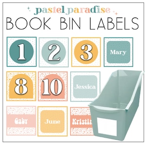 Editable Student Book Box Labels | 1-35 | Pastel Paradise