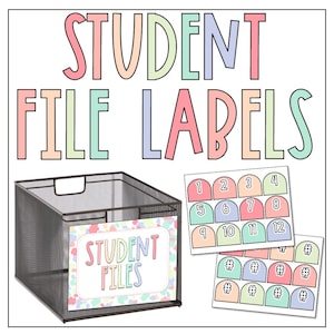 Bright Pastel Student File Labels | Back to School | Organization | Class Decor