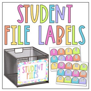 Colorful Student File Labels | Back to School | Organization | Class Decor