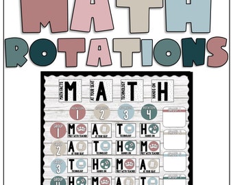 BOHO Math Workshop Rotation Board | Editable | Math Centers