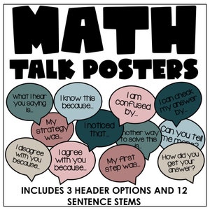 Boho Math Talk Posters | Sentence Stems | Number Talks